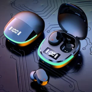 2024 Sleek Wireless Earbuds with LED Display - Touch Control, In-Ear TWS Headphones for Gaming & Sports, Compatible with iOS/Android, USB-C Charging Case