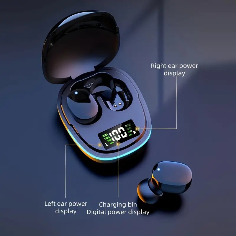 2024 Sleek Wireless Earbuds with LED Display - Touch Control, In-Ear TWS Headphones for Gaming & Sports, Compatible with iOS/Android, USB-C Charging Case - Image 6