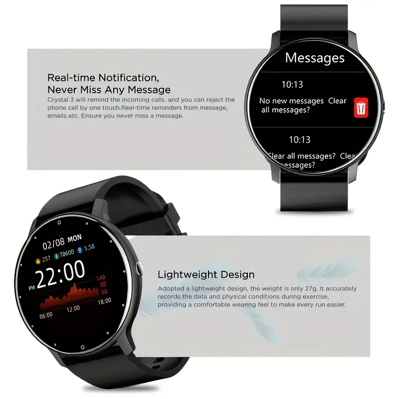 New Multifunctional Smartwatches for Men And Women, Featuring a Full Touch Screen, Designed for Sports And Compatible with Android And Ios. - Image 2